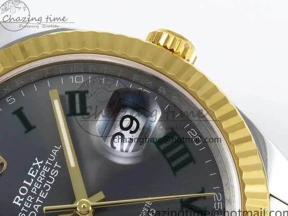 MiroTime 0131 DateJust 41 126333 Clean 1:1 Best Edition 904L Steel Gray Dial Green Roman Marker on SS YG Oyster Bracelet VR Popular 1564